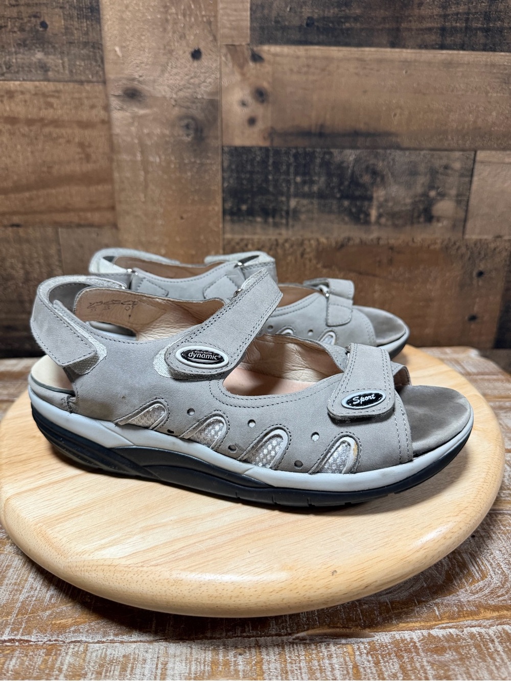 Waldlaufer Dynamic Women’s US 8 Gray Leather Comfort Walking Sandals 124946